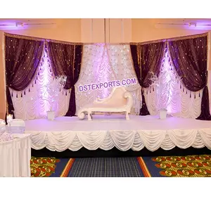 婚礼派对装饰亮片背景和窗帘婚礼活动舞台白色褶皱背景造型师婚礼背景