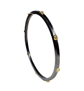 Adorable Sterling <b>Silver</b> 925 Gold Plated Oxidized Rough Texture Diamonds Everyday Wear Wholesale Customized <b>Bangles</b> <b>Bracelets</b> - Product Image 1