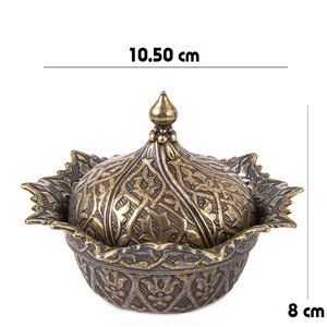 Ottoman Designed Copper Colored Covered Tea <b>Coffee</b> Sugar Turkish Delight Pot - Product Image 2