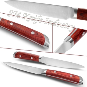 Cuchillo de cocina alemán de acero forjado a mano, utensilio de chef personalizado con Funda de cuero (Smk2007) - Product Image 3