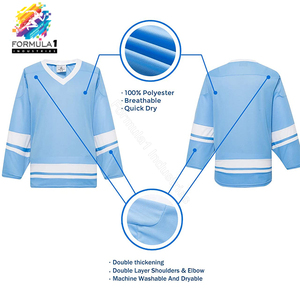 Jersey de Hockey sobre Hielo Sublimado con Diseño Personalizado, Bordado con Tela Tackle Twill, Jerseys de Hockey Bordados, Fórmula 1, Industria F1I-04, Equipo Personalizado - Product Image 4