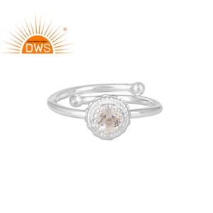 Handmade Crown <b>Statement</b> <b>Ring</b> Jewelry Wholesaler Natural Crystal Quartz Gemstone Fine <b>Silver</b> <b>Ring</b> Jewelry - Product Image 1
