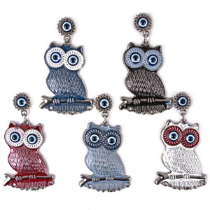 สังกะสีอัลลอยด์นกฮูกรูปตู้เย็นแม่เหล็ก Evil Eye จากตุรกี - Product Image 2