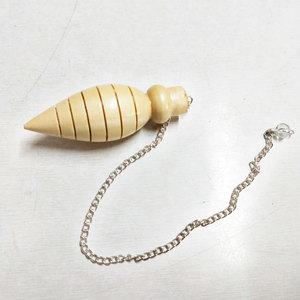 Péndulo de Chakra Isis cónico de madera blanca para Reiki - Product Image 1