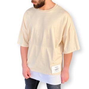 Surdimensionné double queue t-shirt décontracté 100% coton hommes garçons homme nouveau style bon meilleur prix offre en gros tendance 2020 - Product Image 3