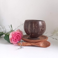 Taza de Café de Cáscara de Coco/ Taza de Cáscara de Coco Más Vendida, Taza de Coco Reutilizable Ecológica con Precio Económico/ Taza de Bambú