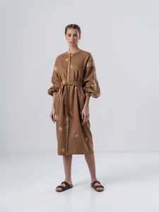 Robe maxi en lin bohème 2022 avec broderie florale, nouveaux styles tendance ukrainiens et ghanéens, motif tissé - Product Image 3