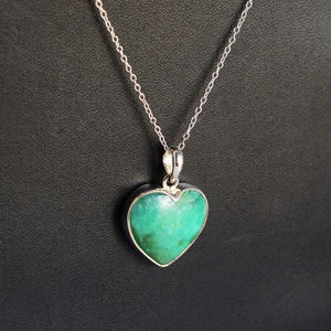 จี้หัวใจพลอยคริสโซเพรสชุบทองจี้925เงินแท้สำหรับเป็นของขวัญ - Product Image 2