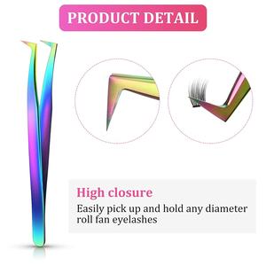 Pince à épiler d'extension de cils de volume en acier inoxydable personnalisable outils d'assemblage de qualité industrielle faux cils OEM ODM pris en charge - Product Image 4