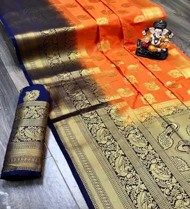 Novos designs mais recentes para silk banarasi saree com trabalho pesado tecelagem para senhoras com alta qualidade