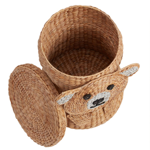 Vente en gros Panier à linge avec couvercle en jacinthe d'eau ours copain paniers de rangement - Product Image 2