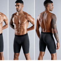 Boxers pour hommes taille haute en coton et bambou, doux, confortables, sexy, élastiques, séchage rapide, respirants, antibactériens
