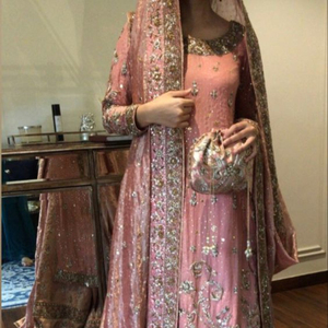 STYLISH FASHIONABLE INDIAN /PAKISTANI FLARED <b>TOP</b> LEHENGA DRESS Embellished DABKA, ZARI work for Wedding @ 2022 - Product Image 1