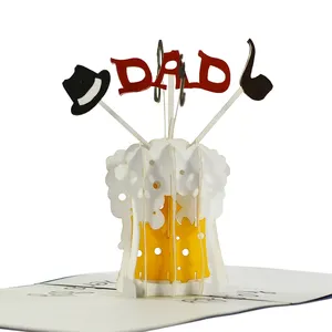 Лидер продаж, лучший выбор, 3D поздравительная открытка для Дня отца с 3D моделью пива, оптовая продажа