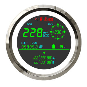 Compteur de vitesse rond numérique, électrique, pour moto de course et bateau, avec batterie, affichage de haute précision, GPS, jauge de vitesse 85mm - Product Image 2