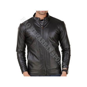 Veste coupe-vent en cuir imperméable pour homme, vêtement d'extérieur doux, col montant, poches OEM, hiver, réversible, brodée - Product Image 5