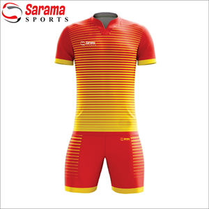 Pakistan Wholesale Custom <b>Heat</b>-Transfer Printed 100% Polyester Crew Neck Soccer Jersey Kit with Front/<b>Back</b> Logo - Product Image 1