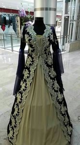 SMART HEAVY WORK CAFTAN DRESS EMBROIDERY of DABKA, CRYSTAL GLASS BEADS,GLASS STONE WORK for PARTY-WEAR @ 2022 - Product Image 2