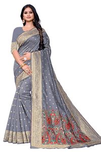 Banarasi Seda Jacquard Saree Con Blusa Ropa de mujer Fiesta Festival Ropa diaria Algodón suave Seda Sari Venta al por mayor Precio bajo ApparelGarment - Product Image 4