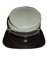 Servicio de Diseño OEM con Logotipo Personalizado, Gorras Kepis de Reproducción de Artillería Confederada Americana, 100% Lana, Bordado a Mano
