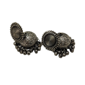 Pendientes de aro estilo indio para mujer y niña, aretes ghungro jhumka de latón y plata, al por mayor - Product Image 4