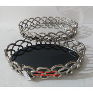 Bandeja de aluminio chapada en oro única con bandeja de servicio de forma cuadrada superior de mármol negro para café y jugo - Product Image 6