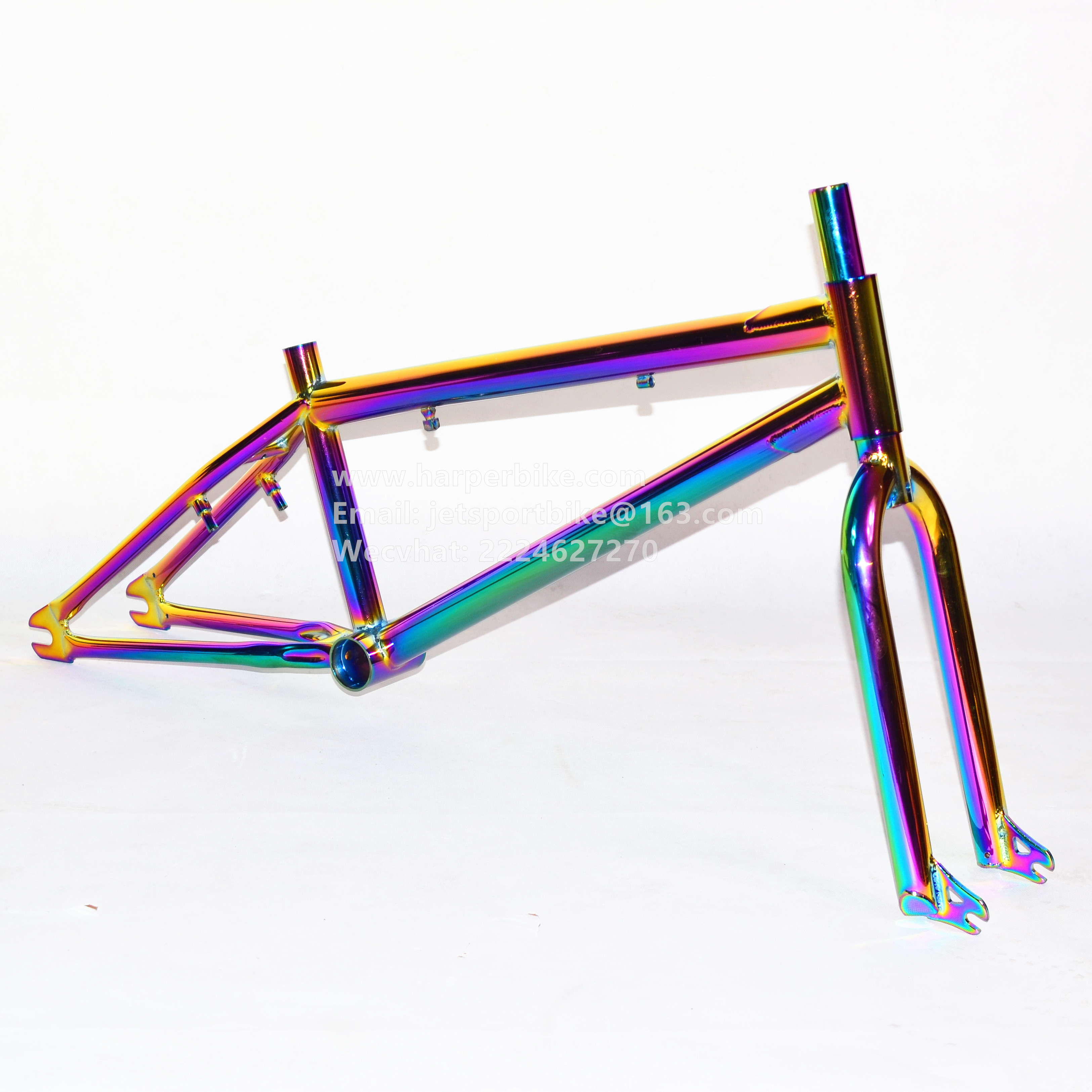 BMXフレーム　オイルスリックカラー。 ストリート Unique Color Design Oil Slick BMX Frame and Fork Jet Fuel Color