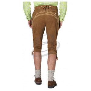 Lederhosen pour homme de haute qualité, coupe-vent, motif daim, avec sangles, pour costume, fête de bière, jeu de rôle, cosplay, en cuir de vache - Product Image 2