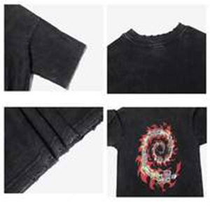 Vintage Distressed Crewneck Sweatshirt Heavyweight Acid <b>Wash</b> Windproof Eco-Friendly Embroidered Logo Oversized 5XL Fit Pullover - Product Image 5