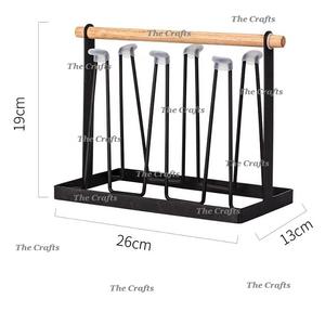 Porte-verre à boire dernier modèle avec manche en bois en fer noir porte-verre pour restaurant - Product Image 2