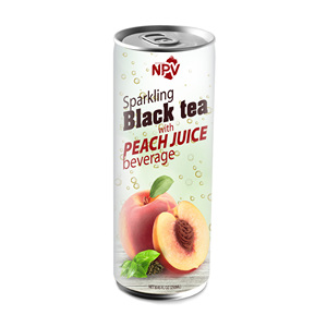 Venta al por mayor a granel de té negro espumoso con jugo de melocotón 250ml lata mejor bebida con el mejor precio MOQ bajo - Product Image 1
