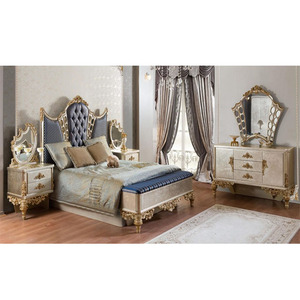 Conjunto de dormitorio de madera estilo Barroco europeo, nuevo diseño, tallado a mano, dormitorio, el mejor fabricante de muebles de madera de teca antigua - Product Image 1