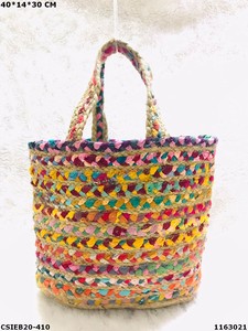 Bolso de hombro de yute de algodón hecho a mano de diseñador - Product Image 4