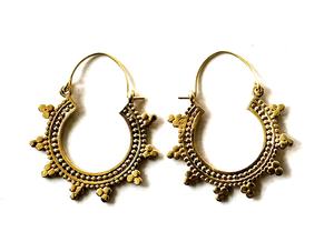 Boucles d'oreilles en laiton et métal, de forme géométrique, semi-rondes, pour femmes - Product Image 5