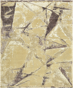 พรมขนนุ่มสีฟ้าอ่อนสไตล์โมเดิร์น ผลิตจากขนสัตว์/ไหม ลายแบบนามธรรม ใช้ได้สองด้าน ซักได้ กันลื่น เหมาะสำหรับใช้ในบ้าน โรงแรม หอพัก - Product Image 1