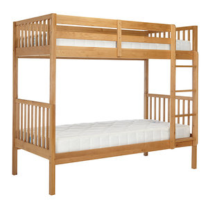 Lit superposé moderne en teck massif, taille double, durable, gain de place, meubles de chambre d'enfant - Product Image 4