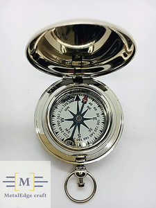 La Bàn Cỡ Nhỏ Bằng Đồng Niken, Quà Tặng Thủ Công, La Bàn Đồng Sáng Kiểu Cổ Với Màu Nâu - Product Image 2