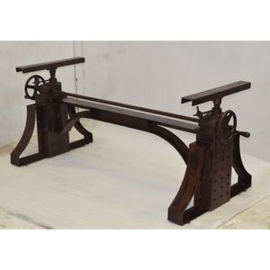 Cổ Điển Công Nghiệp Crank Bảng Cơ Sở Cổ Nâu Gỉ Kết Thúc Kim Loại Đinh Tán Bàn Ăn Thể Loại - Product Image 2