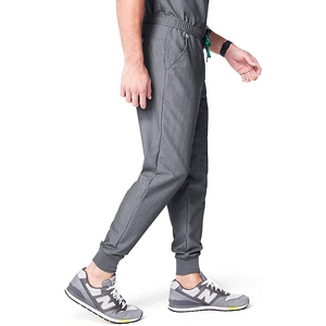 Nouveau pantalon de jogging droit en toile légère brodé pour homme, coupe droite, infroissable, style uniforme médical, personnalisable avec logo - Product Image 1