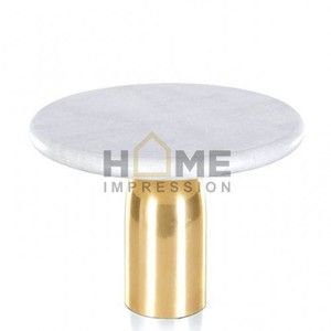 Base plaquée cuivre pour gâteau, support à gâteau en marbre blanc - Product Image 4