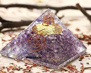 Pierre semi-précieuse naturelle de haute qualité Pyramide d'orgone Agate et cristal d'améthyste Pierre précieuse Protection EMF Mascotte Artisanat - Product Image 2