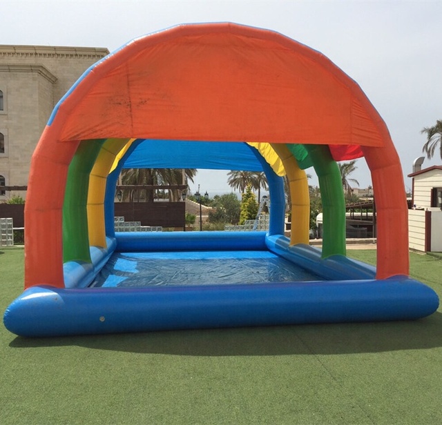 Cheap Price 2024 Inflatable Swimming Pool with Tent Cover air Tight Inflatable Sunshade Pool for Children Water Games