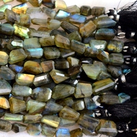 Perles africaines en labradorite facettée en pierre gemme naturelle pour la fabrication de bijoux, 10-15mm, 50g, 12'