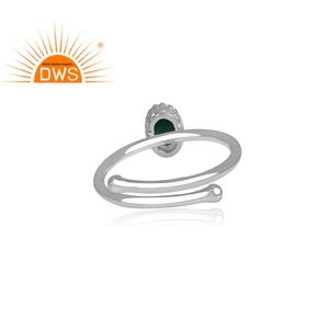 Bague en argent Sterling 925 pour femmes, bijou de forme ovale, naturelle, zircon, vente en gros - Product Image 4