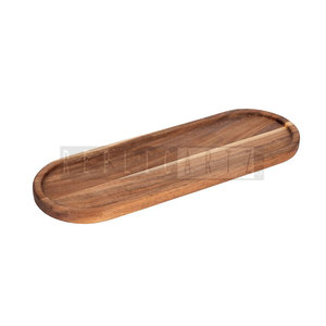 Maximus International Art Deco Decorative Wooden Serving Tray Long Oval | Organizer Platter Multi-functional Dining Table Decor - Product Image 1