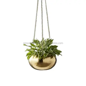 Ev dekoratif Metal pirinç ekici ile zincir asılı ekici açık asılı ekici sepet bitki sahipleri dekoratif