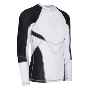 Protège-éruption MMA manches longues en polyester/nylon anti-bactérien et anti-UV de compression impression par sublimation de logo personnalisé transfert unisexe - Product Image 1
