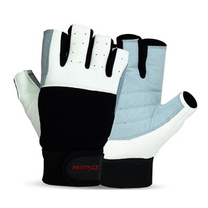 Onstyle American Football <b>Gloves</b> 3/4 Finger Leather Latex Waterproof Special Gel Padding Adjustable Wrist Strap Customized Color - Product Image 1