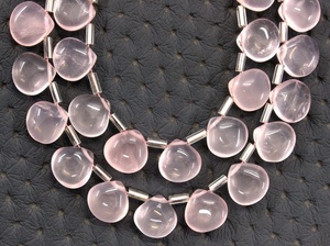 Cuentas de Briolette con forma de corazón liso de 1 hebra de alta calidad, piedras preciosas de cuarzo rosa Natural, Color rosa para la fabricación de joyas - Product Image 2