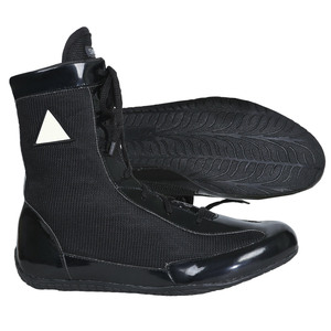 Botas de cuero recubiertas de PU para hombre personalizables estilo largo negro con plantilla de goma de calidad y pantalla de logotipo para la lucha libre de invierno - Product Image 5